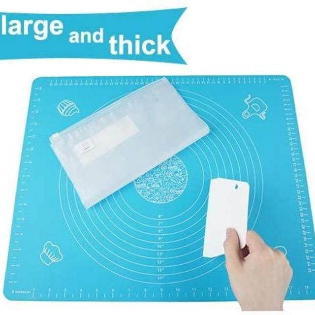 Silicone Baking Mats with Measurements, Large Full Size 20 x 16 Inch Non-stick Pastry Mat for Rolling Dough (Non-slip, BPA-Free, Heat Resistant), with Dough Scraper, Suitable for Beginners by MoHern