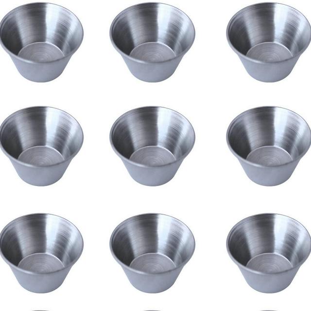 Stainless Steel Portion Cups Sauce Cups, 2.5 oz, Silver