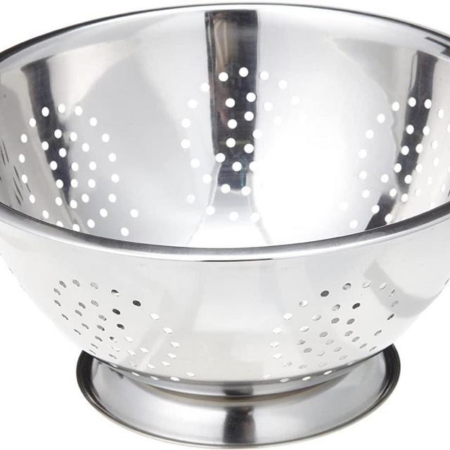 ExcelSteel Heavy Duty Handles and Self-draining Solid Ring Base Stainless Steel Colander, 5 Qt