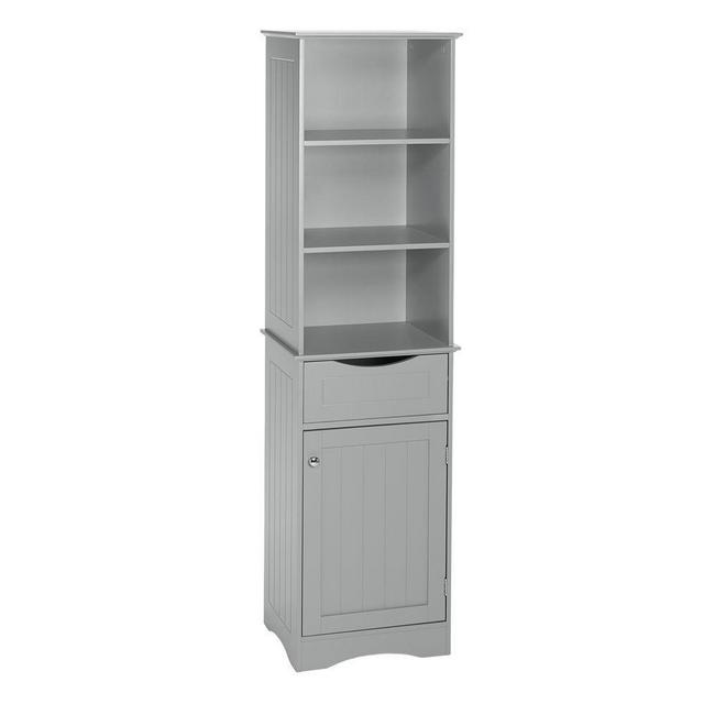 Ashland 16-1/2 in. W x 60 in. H Bathroom Linen Storage Tower Cabinet in Gray