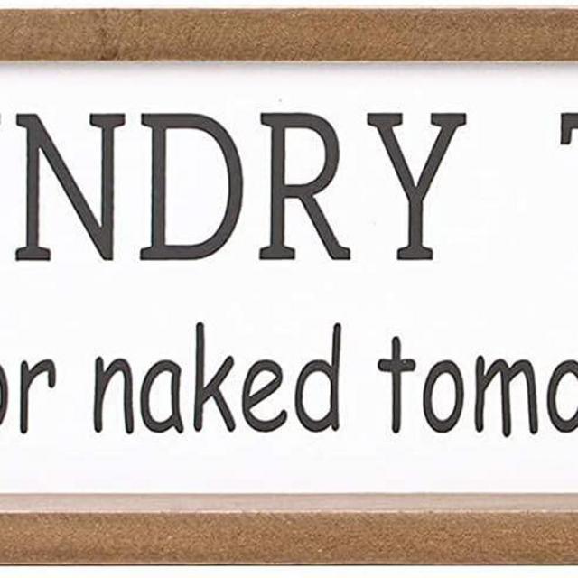 VILIGHT Laundry Room Decor Rustic Farmhouse Sign Wall Decoration Funny Housewarming Gifts - 16x5 Inches