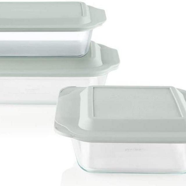 Pyrex Deep Baking Dish Set (6-Piece, BPA-Free Lids)