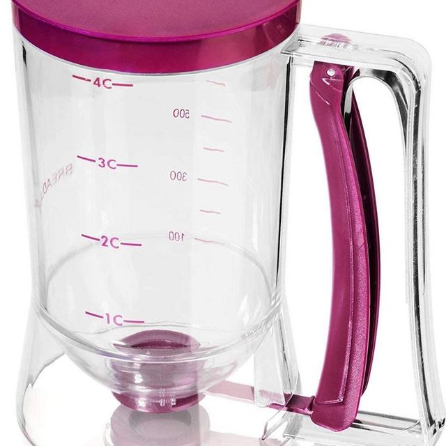 Pancake & Cupcake Batter Dispenser - Perfect Baking Tool for Cupcakes, Waffles, Muffin Mix, Crepes, Cake or Any Baked Goods - KPKitchen Easy Pour Home Food Gadget - Bakeware Maker with Measuring Label