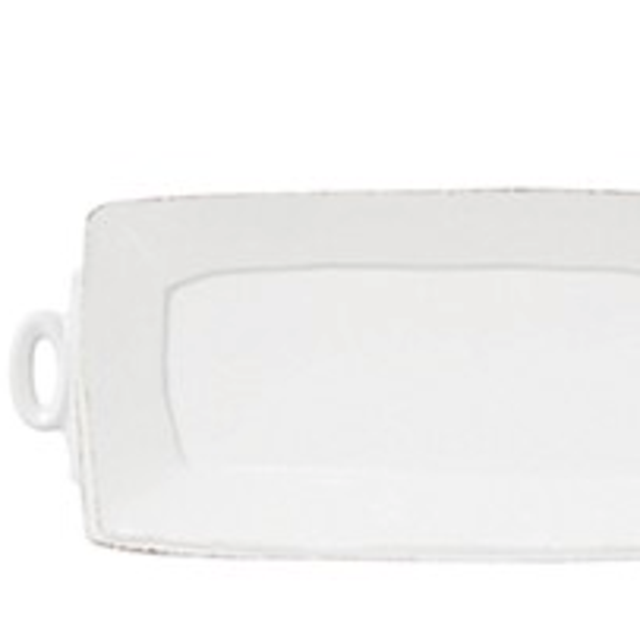 VIETRI Lastra White Handled Rectangular Platter