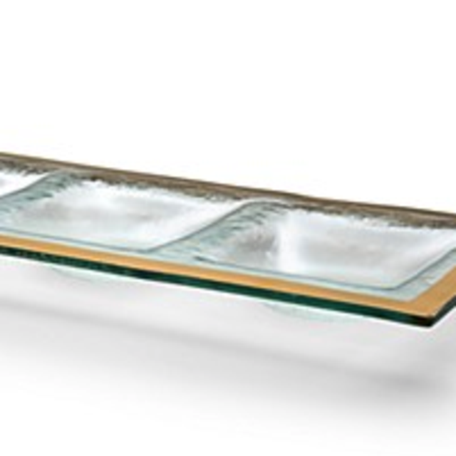 Annieglass Roman Antique 3-Section Tray