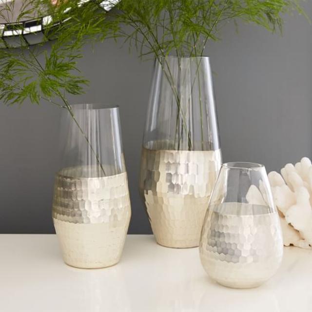 Metallic Honeycomb Vases