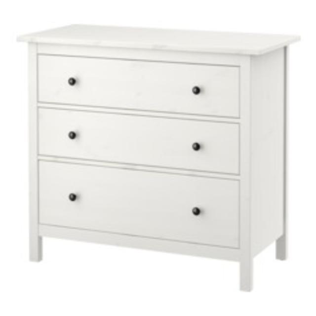 HEMNES 3 drawer chest, white stain