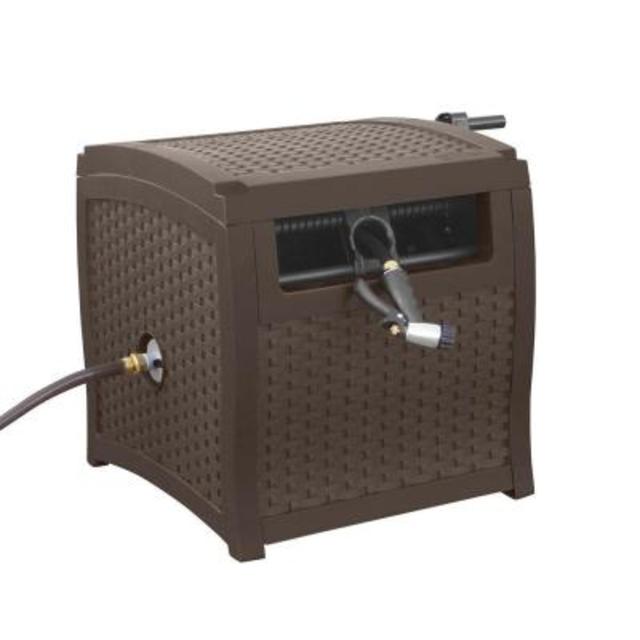 225 ft. Hose Capacity Wicker Smart Trak Hideaway Hose Reel with Aluminum In-Out Tube