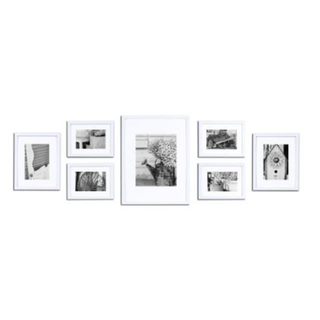Pinnacle 11FW1444 White 7-Piece Solid Wood Wall Frame Kit