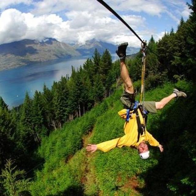 Ziplining above Queenstown