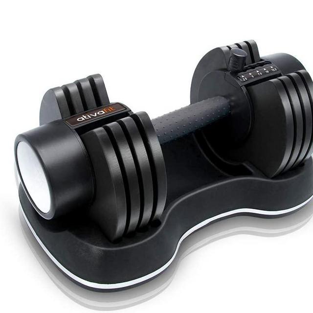 ATIVAFIT Adjustable Dumbbell for Workout Strength Training Fitness Weight Gym (Single)