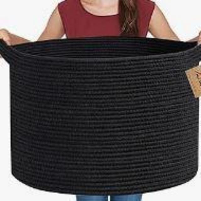Large Black Blanket Basket