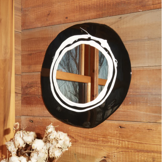 Round Mirror in Black White