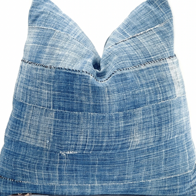 Vintage African Indigo Accent Pillow