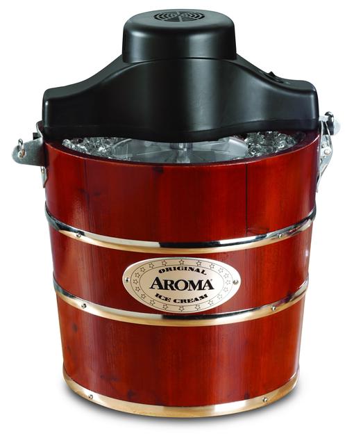 Aroma Housewares 4-Quart Traditional Ice Cream Maker, Fir Wood
