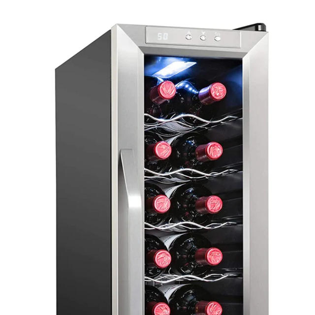 12 Bottle Compressor Wine Cooler Refrigerator Stainless Steel - IVFWCC121LSS