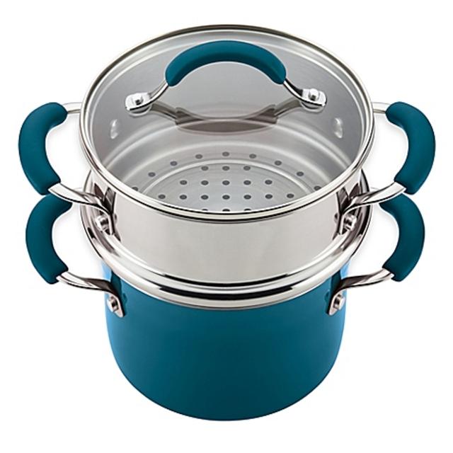 Rachael Ray™ Porcelain Nonstick Steamer Set in Marine Blue
