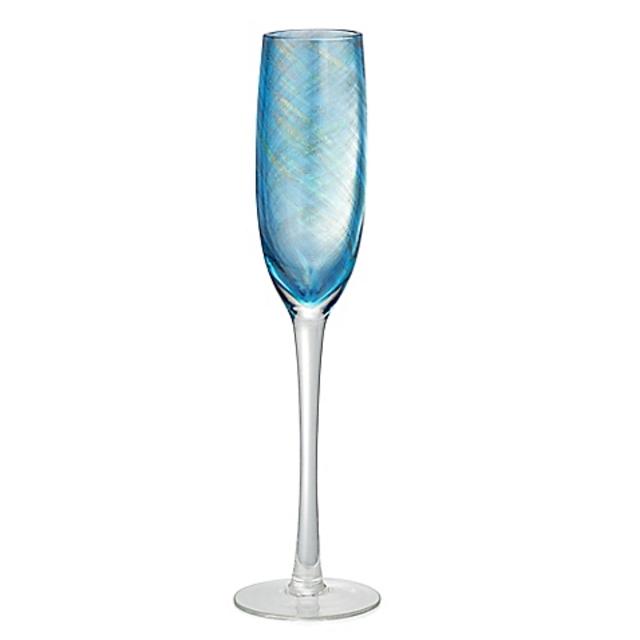 Artland® Misty 5 oz. Champagne Flutes in Aqua (Set of 4)