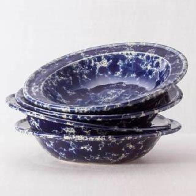 Blue Agate Glaze-Rimmed Soup/Pasta Bowl