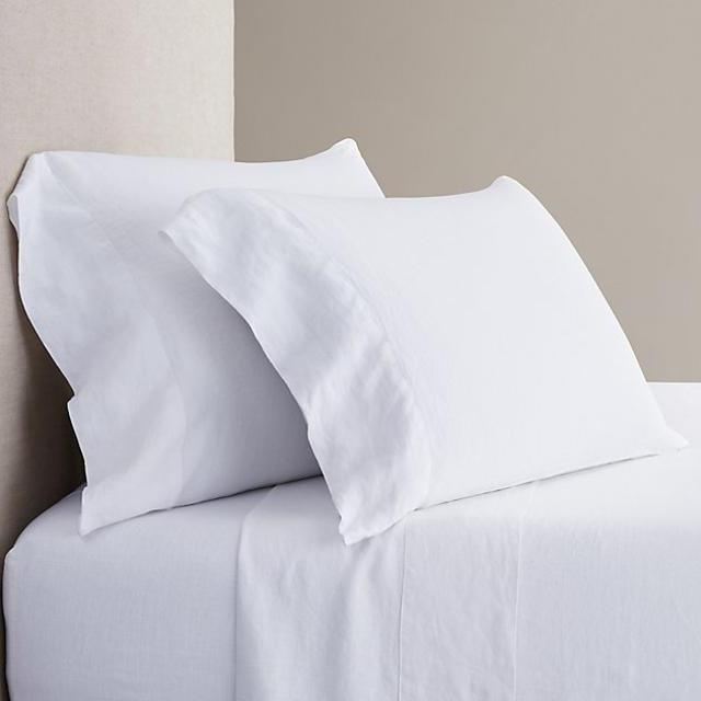 Stonewashed Belgian Linen Sheet Set - Queen - White
