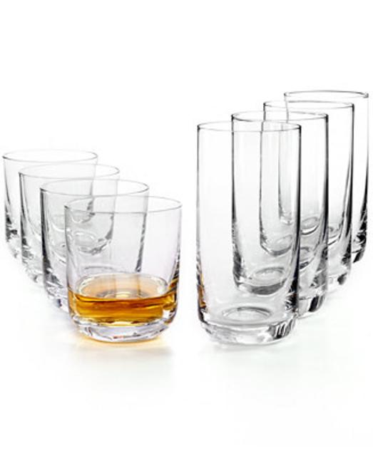 Glassware, Set of 8 Premium Double Old Fashioned & Highball Glasses