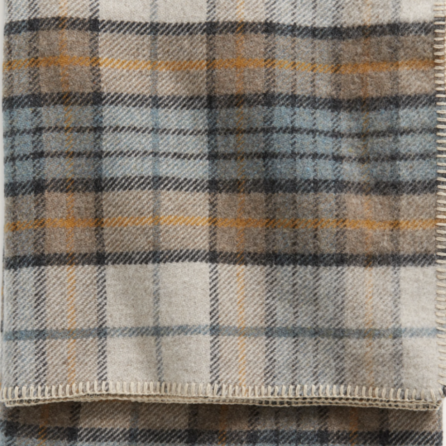 ECO-WISE WOOL PLAID/STRIPE BLANKET