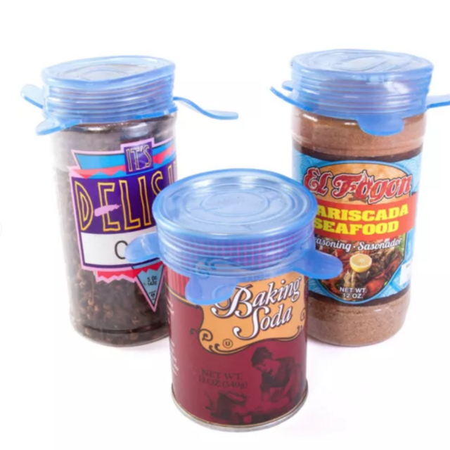 Kitchen + Home Silicone Stretch Lids - Set of 3 Can and Jar Sized Nonstick, Reusable Food Saver Covers