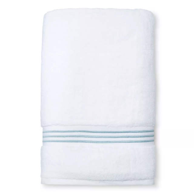 MicroCotton® Spa Bath Sheet - Fieldcrest® (Aqua Stripe)