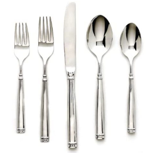 Ginkgo International Naples 42-Piece Stainless Steel Flatware Place Setting, Service for 8 Plus 2-Piece Hostess Set