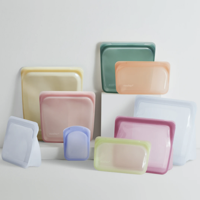 Stasher Reusable Silicone Bags: Starter Plus 9-Pack - Tropical Colors