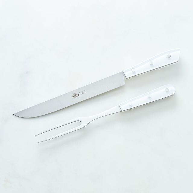 Compendio Carving & Serving Set with White Lucite Handles