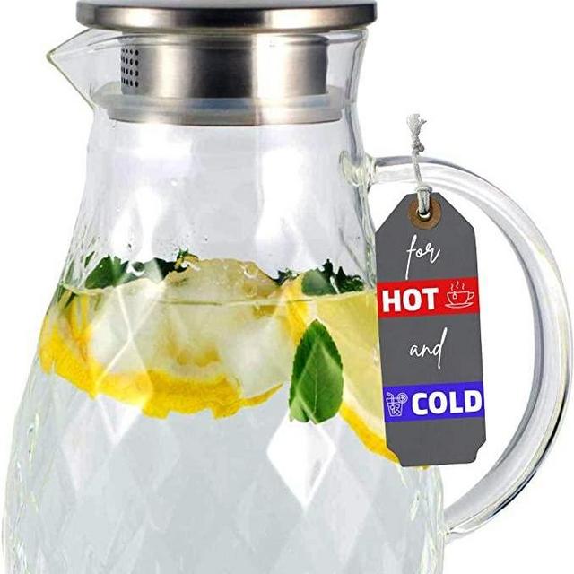 Glass Pitcher with Lid and Spout
