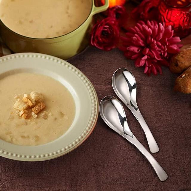 Thick Heavy-weight Soup Spoons, Set of 6