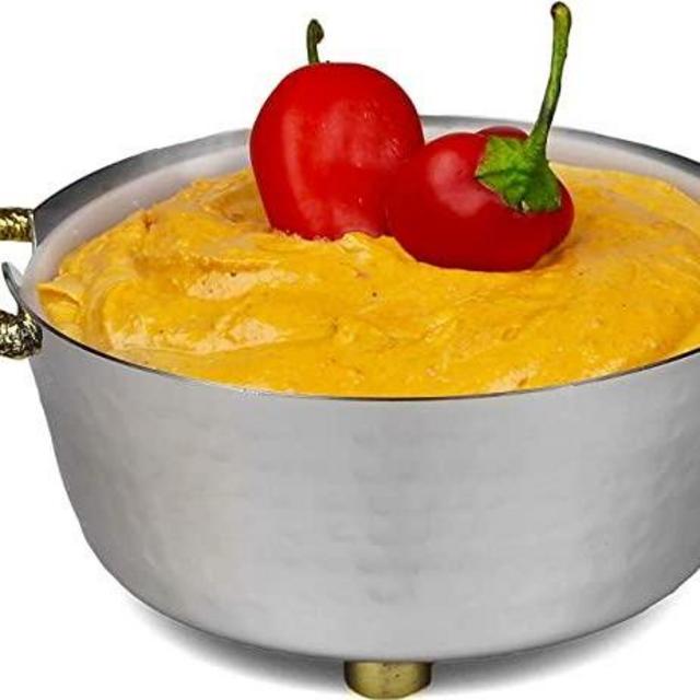 Nickel Dip Bowl/Candy Bowl with Gold Embossed Handles