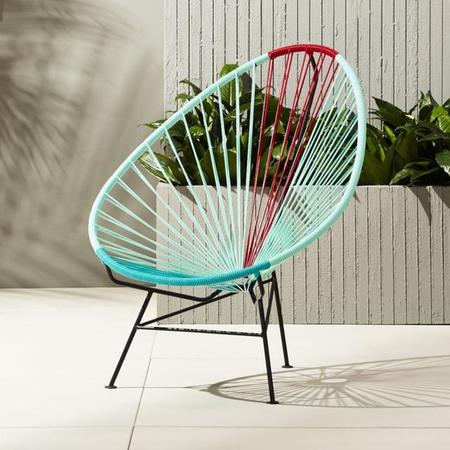 acapulco aqua-red egg outdoor chair