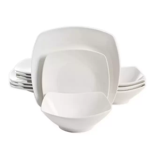 Simply Essential™ Soft Square 12-Piece Dinnerware Set in White