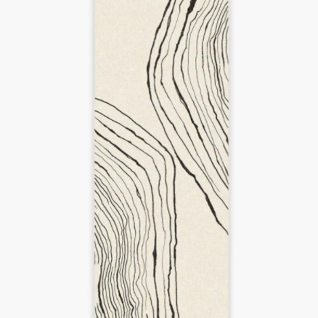 Nina Takesh Seine Black & Ivory Rug 2.5x7 Runner