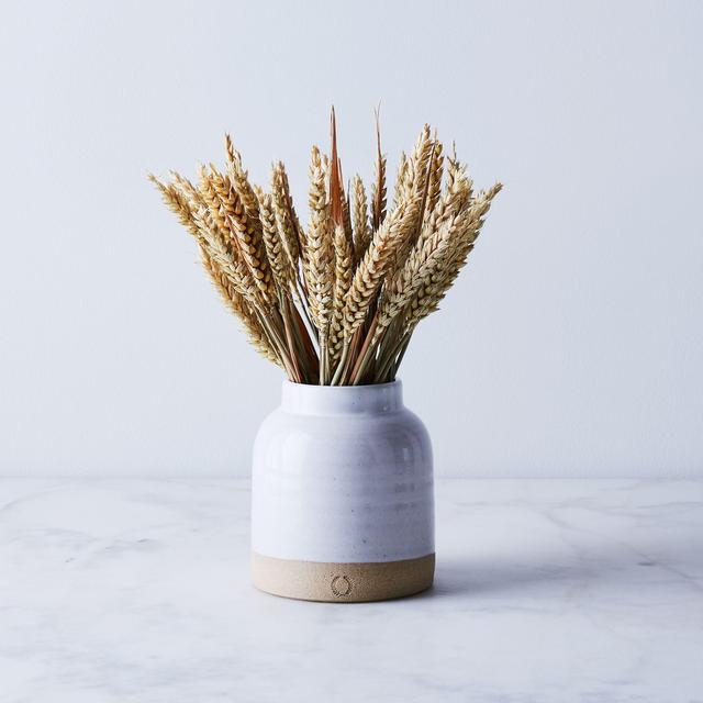 Handmade Ceramic Vase & Dried Floral Arrangement(Milk Jug Vase & Celadon Wheat)