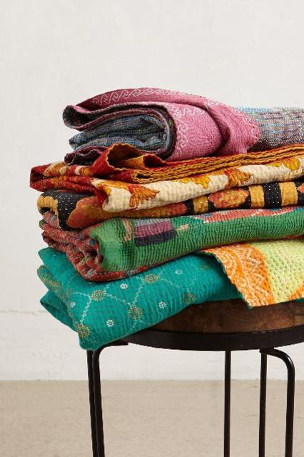 Hand-Stitched Kantha Throw