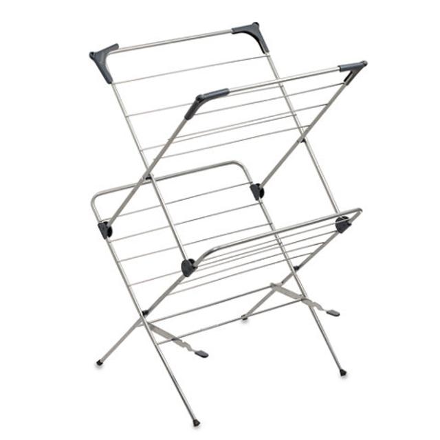Two-Tier Clothes Drying Rack with Mesh Cover