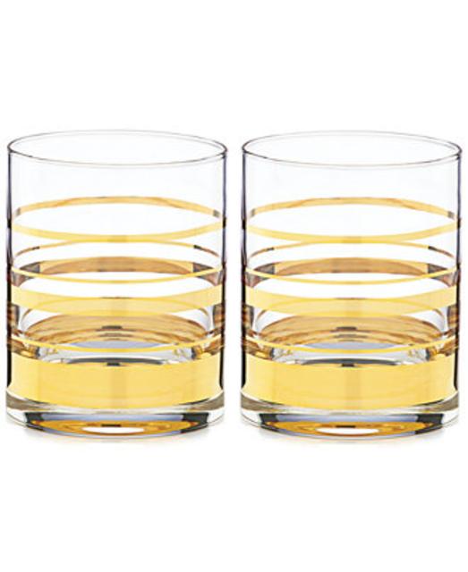 kate spade new york Hampton Street Set of 2 Double Old Fashion Glasses